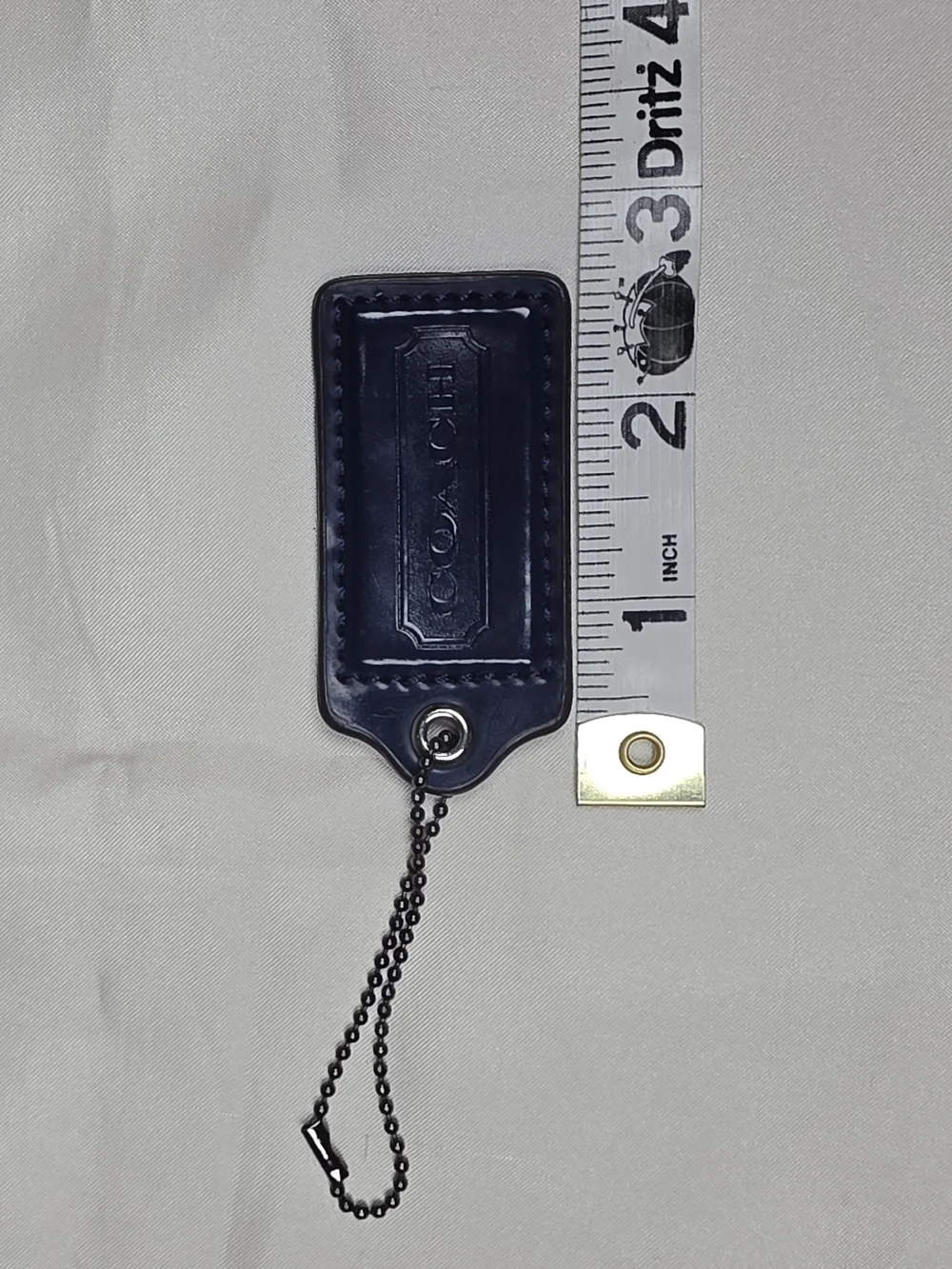 Authentic Vintage Coach Navy Blue Leather Hangtag Replacement Charm Fob